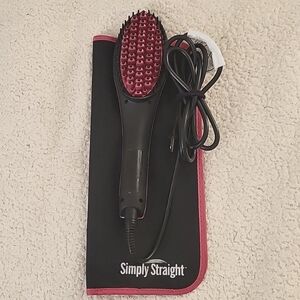 Simply Straight Heated Straightening Brush with Case, EUC